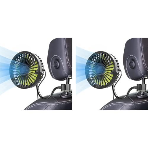 Verilux® USB Fan for Car Back Seat Headrest Mounted 5V Mini with 3 Speed Flexible Arm Switch Controller Baby Passengers Plug and Play 2PCS Verilux® USB Fan for Car Back Seat Headrest Mounted 5V Mini with 3 Speed Flexible Arm Switch Controller Baby Passengers Plug and Play 2PCS